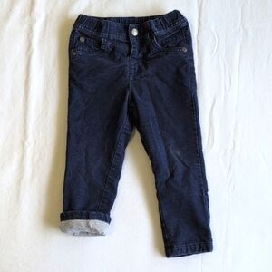 marks & spencer fully lined navy corduroy trousers pants 18-24 months baby boy